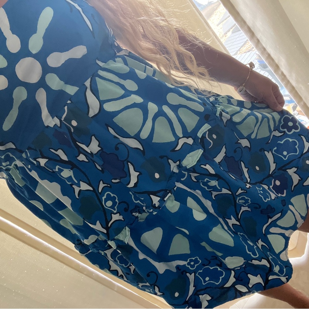 RHODE Blue and White Mini Dress